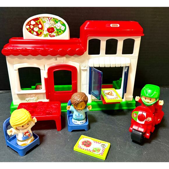 fisher-price Little People Playset We Deliver Pizza Place Motorcycle set - Picture 5 of 5